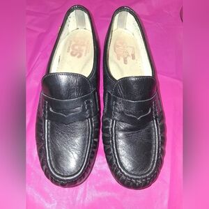 SAS Black Leather Loafers